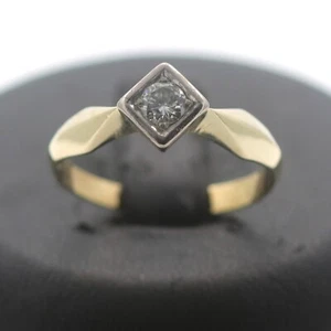 Solitär Ring 585 Gold 14 Kt Gelbgold Diamant 0,20 CT Brillant Damen Wert 780,- - Bild 1 von 6