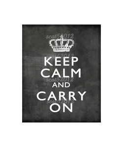 Wall Art print 8 x 10 (UNFRAMED) 325gsm KEEP CALM -CARRY ON - Black - Picture 1 of 1