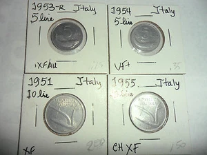 LOTTO 2 MONETE ALLUMINIO ITALIA DA 5 E 10 LIRE CADAUNA PER LO PIÙ XF DETTAGLIO SPEDIZIONI 5,99€ USA - Foto 1 di 11