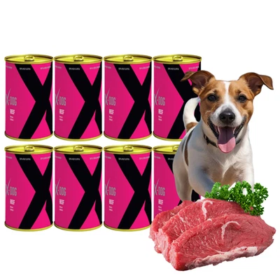 Hundefutter Nassfutter Hund 8x 1200g mit Rind Monoprotein Getreidefrei X-DOG - Bild 1 von 4