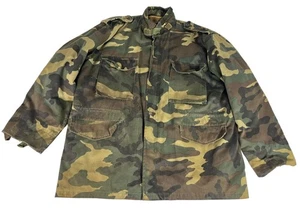 Vintage 80er Duck Bay Camo Jagd Feldjacke Herren L grün abnehmbare Schicht Kapuze - Bild 1 von 24