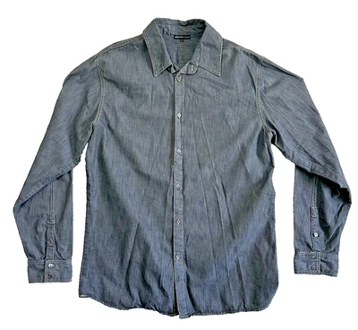 Camisa de Vestir James Peres Abotonada Gris Talla 4 Diseñador Detallada Foto 1 de 4