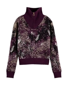 Scotch & Soda XL Wool Alpaca Blend Half-Zip Pullover Jacquard Sweater NEW - Picture 1 of 9