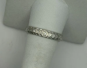 Bandring Sterlingsilber 925 strukturiert 3,9 Gramm 4 mm breit Größe 10 QG gestempelt - Bild 1 von 5