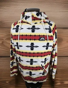 Felpa con cappuccio pullover pile outdoor massiccio uomo L stampa azteca maniche lunghe tasche - Foto 1 di 12