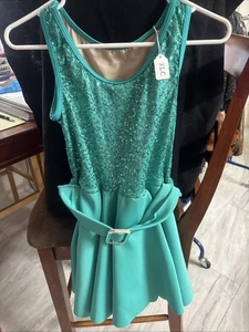 Disfraz de baile Weissman niño XL lentejuelas verde azulado - Imagen 1 de 4