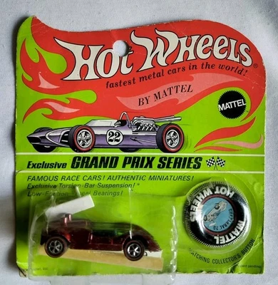 Vintage 1969 Hot Wheels Redline Chaparral 2G Red Hong Kong Blister Pack - Image 1 of 4
