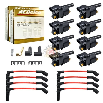 Round Ignition Coil + ACDelco Spark plug + Wire set for Chevrolet Corvette UF414 Foto 1 de 4