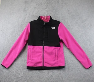 The North Face Denali Jacket Girls Large 14/16 Pink Black Full Zip Fleece - Picture 1 of 9