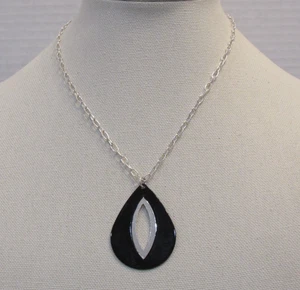 Xc Necklace Teardrop Pendant Fairy Goth Whimsigoth Emo Black - Picture 1 of 9