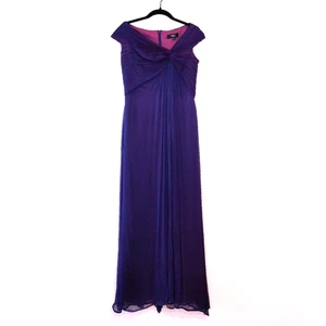 Tadashi Collection Womens Evening Gown Size 8 Silk Iridescent Purple Maxi Dress - Picture 1 of 19