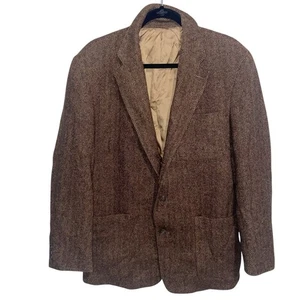J Crew Blazer Mens 40R Herringbone Wool Tweed Sport Coat Vintage USA Old Money - Picture 1 of 12