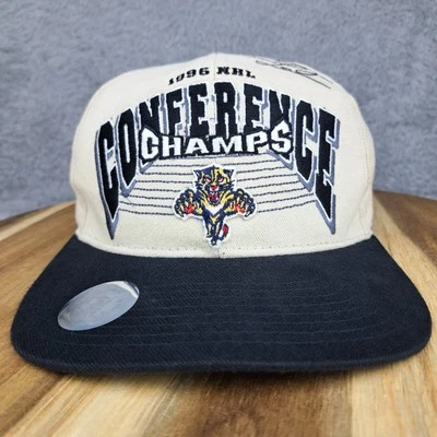 Vintage Florida Panthers Hat Cap Snap Back Beige Starter 1996 Conference Champs - Image 1 of 4