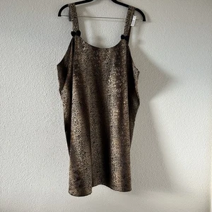 Cheetah Animal Print Intimater Feminine Sexy Slip Dress Women’s XL Brown Date - Picture 1 of 10