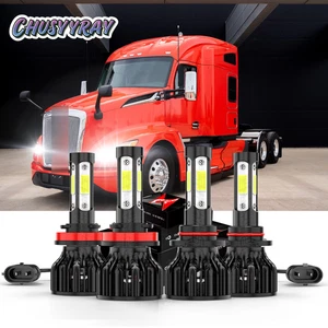 For Kenworth T680 T880 2013-2019 -4PC LED Headlight Kit Bulbs High / Low Beam GN - Picture 1 of 10