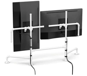 OYEAL Dual Monitor Stand Desk Mount Fully Adjustable Monitor Arm System NewWhite - Picture 1 of 8