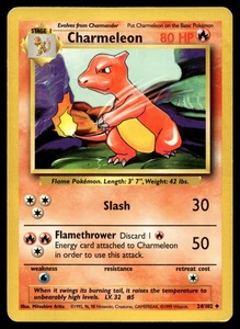 Charmeleon 024/102 Pokemon Base Set Unlimited Non Holo (MP) - Bild 1 von 2