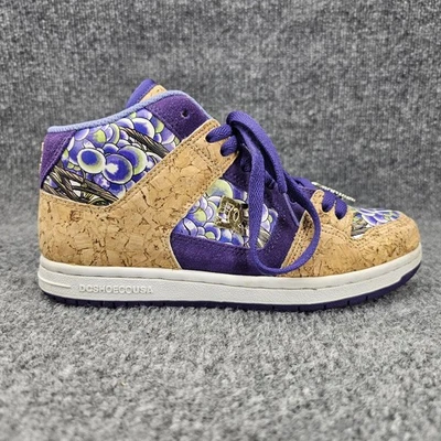 DC Miami Ink 2009 Women’s Size 6 Grape Purple Cork Mid Top Skateboard Shoes - Image 1 of 4