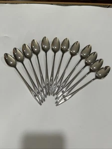 Ice Tea Spoons Set of 12 Lot Oneidacraft Deluxe Stainless Flatware Lasting Rose - Picture 1 of 8