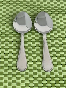 Cambridge EVANSTON Stainless 2 Teaspoons Glossy Outline Edge Flatware - 6 3/8" - Picture 1 of 8