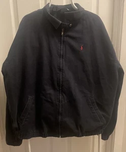 Chaqueta Polo By Ralph Lauren Vintage Cremallera Completa. Azul marino con pony rojo. - Imagen 1 de 7