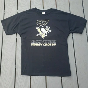 Vintage 90's Sidney Crosby #87 Pittsburgh Penguins T-Shirt Men's XL (M/L Fit) - Picture 1 of 12