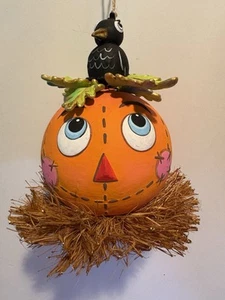 Glitterville Studios Kooky Vogelscheuche Kopf Ornament Halloween Stephen Brown 6"L - Bild 1 von 7