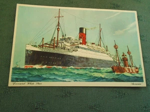 VINTAGE CUNARD WHITE STAR LINE AURANIA POSTKARTE - Bild 1 von 2