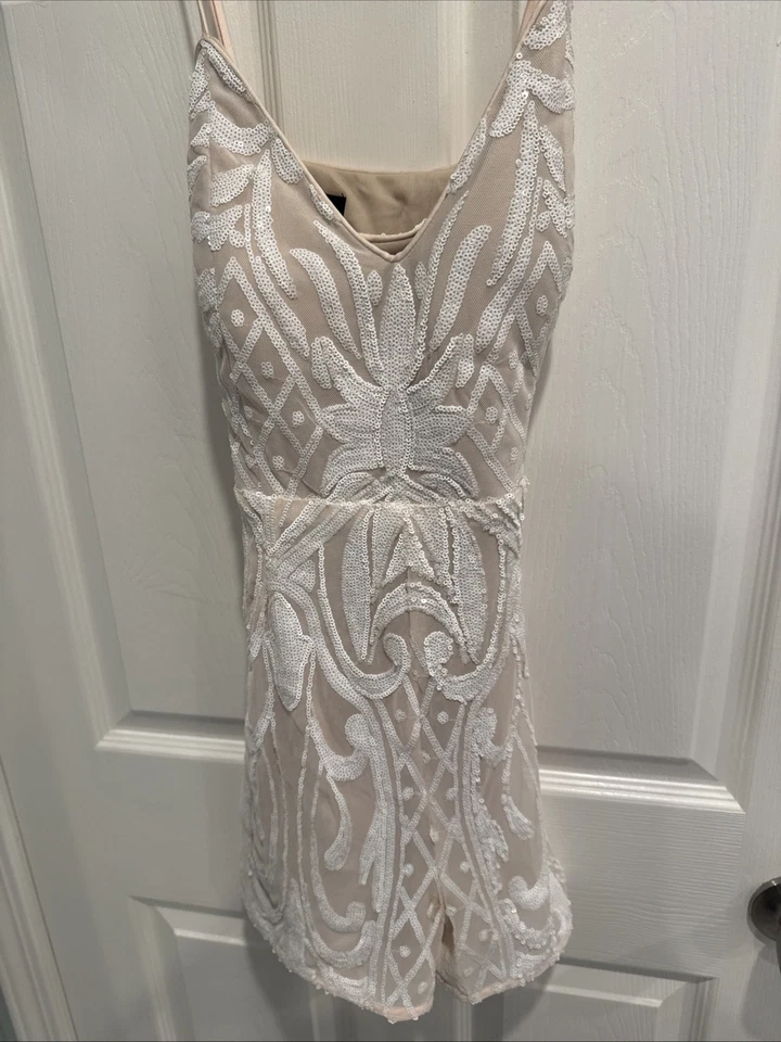 Lulus, Beaded Romper, Size Large - Image 1 of 3