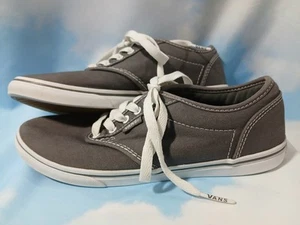 Vans Canvas Low Top Flats Fashion Sneakers Shoes Size 6.5 Gray W/Original Laces - Picture 1 of 8