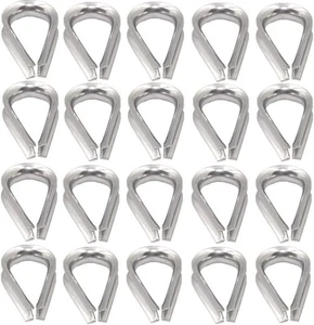 20 Stück 1/4 Zoll M6 Edelstahl Drahtseil Kabel Kauschen - Bild 1 von 5