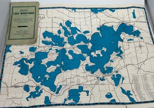 MAPPA indicizzata Hudson anni 40 del LAGO MINNETONKA vintage Minnesota - Foto 1 di 7
