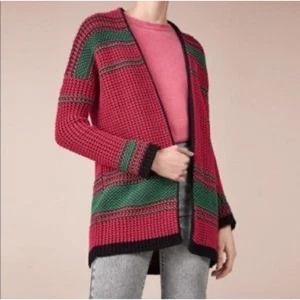 Maje Häkel Strick Cardigan vorne offen Baumwolle Gr. 1 US Gr. Small Oma Landhaus - Bild 1 von 18