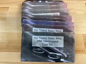 1996-PD US Mint Set Brilliant Uncirculated Lot of 12 Sets No "W" Dime   E1637 - Picture 1 of 10