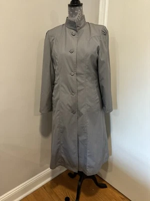 Gabardina de colección años 70 London Fog para mujer talla 10P gris forrada botón bestia único Foto 1 de 4