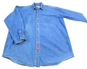 Vintage Marlboro Hemd Unisex Erwachsene XL Blau Denim Langarm Kragen Knopfleiste - Bild 1 von 7