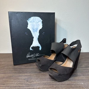 Donald J Pliner Brown Suede Platform Wedge Size 10 M - Picture 1 of 14