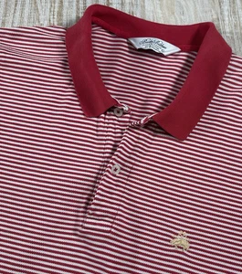 Brooks Brothers Golden Fleece Cool Red Striped Mens Large Polo Shirt - Picture 1 of 5