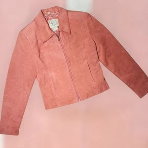 Giacca donna Cripple Creek vera pelle scamosciata - rosa corallo, taglia M zip davanti - Foto 1 di 12