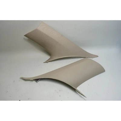 2004-2010 BMW E63 6-Series Coupe Interior C- Pillar Column Covers Cream Beige OE - Imagem 1 de 4