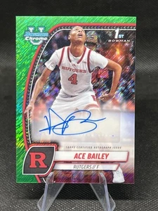 25 Bowman U Chrome - Ace Bailey #1 Green Shimmer Auto 1° Bowman - FAI UN'OFFERTA - Foto 1 di 2