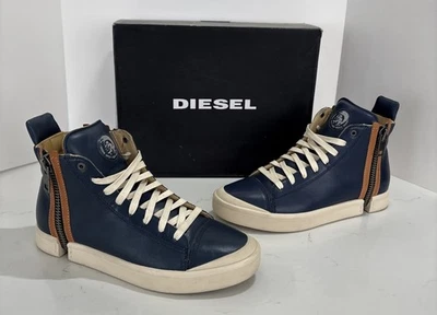 Zapatilla deportiva DIESEL S-NENTISH de diseño con cremallera alta de cuero azul medieval talla 8 Foto 1 de 4