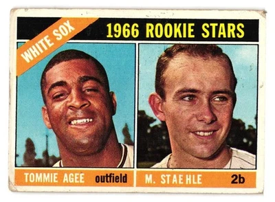 1966 Topps - #164 White Sox estrellas novatas Tommie Agee, Marv Staehle Foto 1 de 2