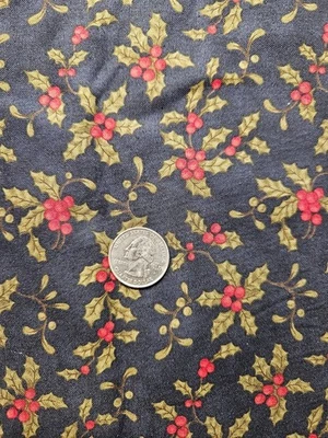 NOS MODA Quilt Fabric Hollywood Vines Cotton 2 1/2yards x 44" Black Background - Image 1 of 4