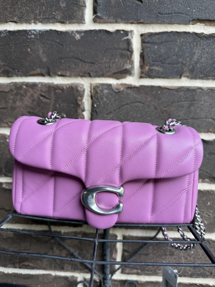 Coach Quilted Tabby Shoulder Bag 20 with Chain Pink
