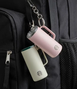 Starbucks korea 2025 MINIATURE TUMBLER KEYRING pink white ver - Picture 1 of 9
