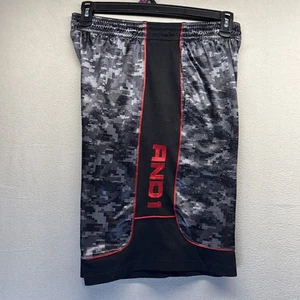 MEDIUM And1 Herrenshorts Basketball Fitness bedruckt 11" Schrittlänge schwarz grau rot - Bild 1 von 9
