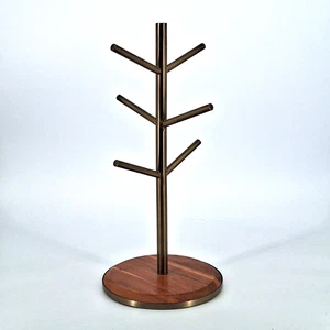 Porta tazze albero cuore e mano porta tazze magnolia 6 tazze/tazze legno e metallo - Foto 1 di 8