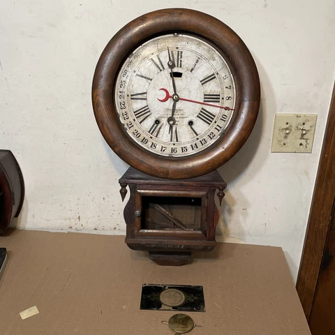 Antique Ansonia Calendar Wall Clock Parts Restoration Project Cover