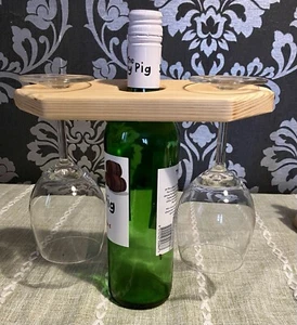 Handmade Pine Wood Bottle Holder - Picture 1 of 2